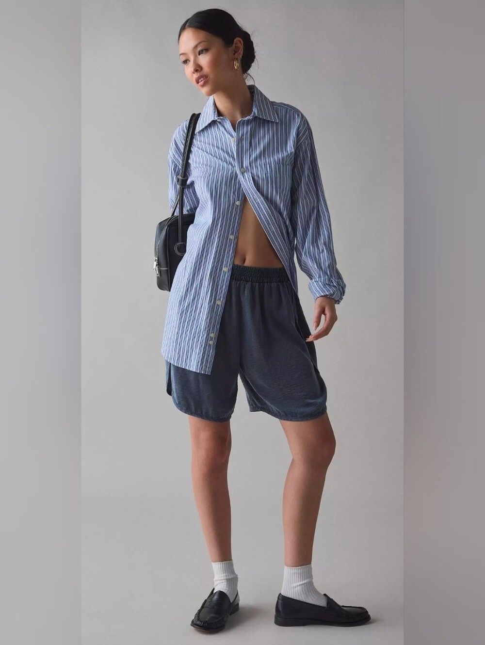 BDG Aura Satin Baggy Longline Short-SM # 117